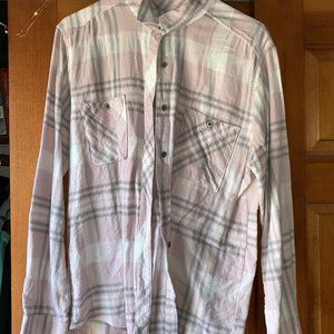 Pacsun Pink, White and Grey flannel